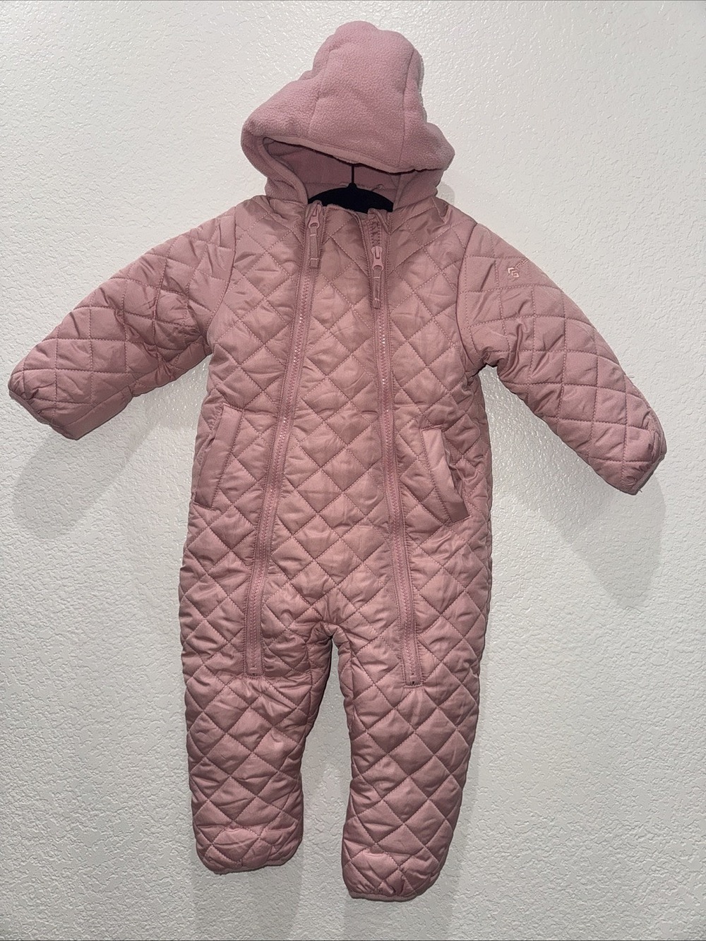 Free Country Baby Bunting 18 Month Soft Pink Girls Quilted Jumpsuit Snowsuit Zip